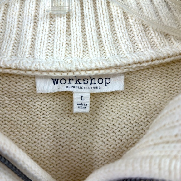 Worshop Half Zip Knit Sweater in Red Stripped-Size Large - Picture 3 of 7